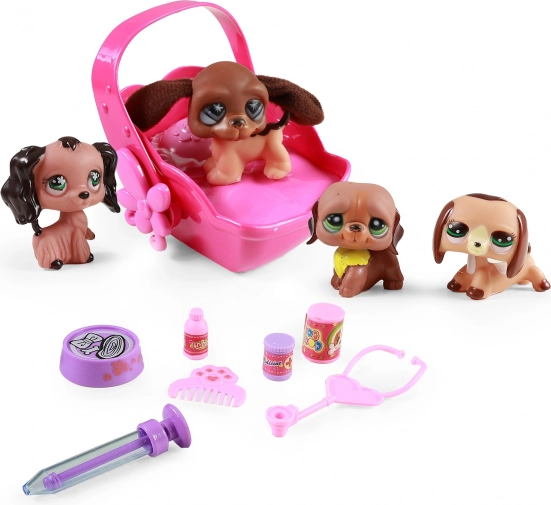 Ensemble de jouets chiens avec panier lumineux et sonore