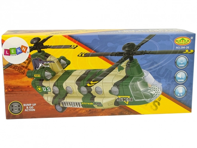 Hélicoptère militaire avec lumières LED et sons