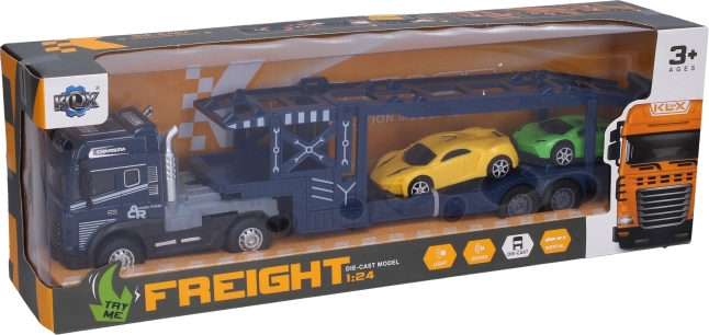 Tracteur routier en métal avec voitures à inertie 42 cm avec lumière et son
