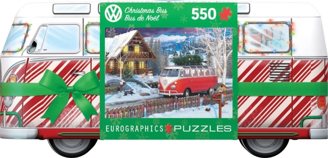 Puzzle EUROGRAPHICS en boîte métallique bus de Noël Volkswagen 550 pièces
