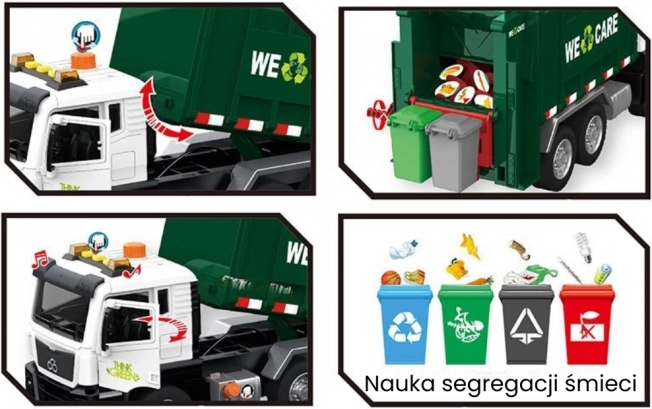 Camion à ordures interactif Purifier 1:10 - Jouet éducatif pour le tri des déchets