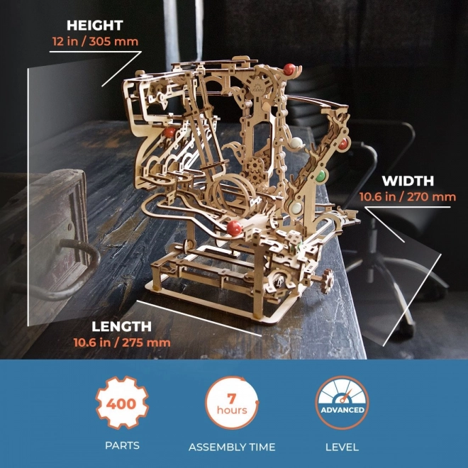 Ugears 3D puzzle mécanique en bois Circuit à billes Chaîne