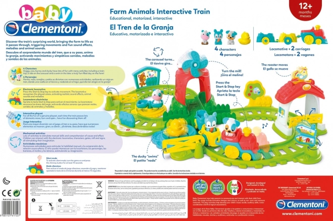 CLEMENTONI BABY Ensemble de jeu interactif train à la ferme avec sons