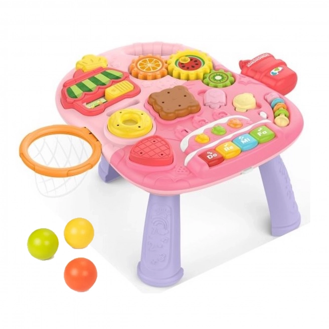 Chariot de marche multifonction 5 en 1 rose pour enfants