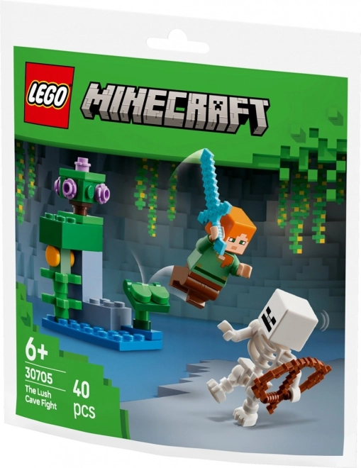 Cubes Minecraft Combat dans la caverne luxuriante