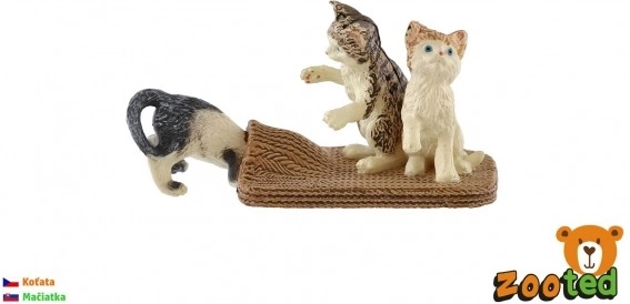Set de chats en plastique – 3 figurines, 7 cm