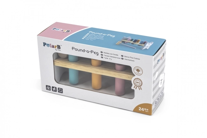 VIGA PolarB Banc en bois avec marteau – Jouet Montessori