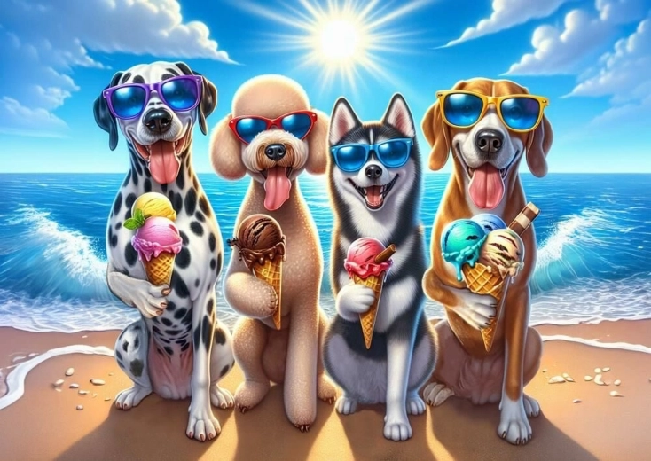 Puzzle Chiens en vacances 200 pièces