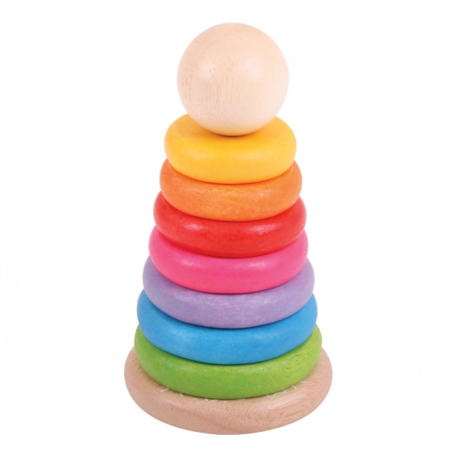 Jouet empilable en bois arc-en-ciel pour enfants