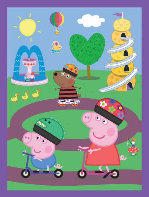 TREFL Ensemble 3 en 1 Moments Joyeux avec le petit cochon Peppa (2x puzzle + memory)