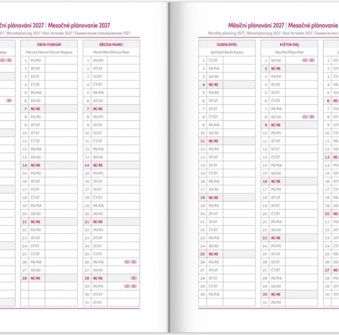 Agenda quotidien Violet Aprint 2026