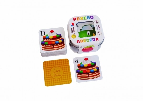Pexeso Abeceda 64 cartes dans une boîte en métal 6 x 6 x 4cm
