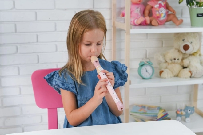 Flûte en bois avec petit lapin
