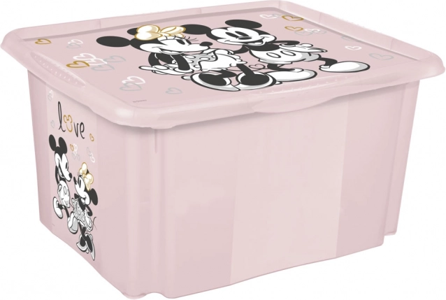Boîte de rangement avec couvercle Minnie, rose