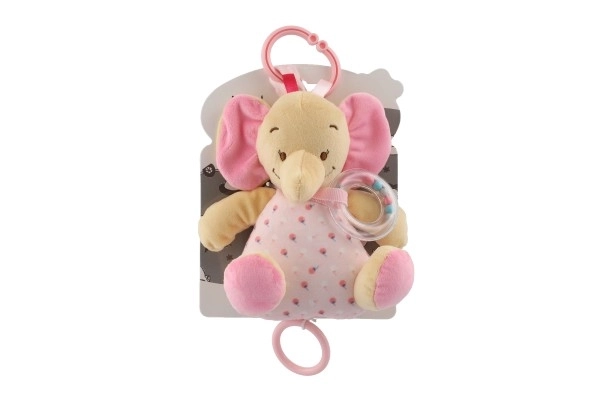 Boîte à musique - éléphant rose 18 cm