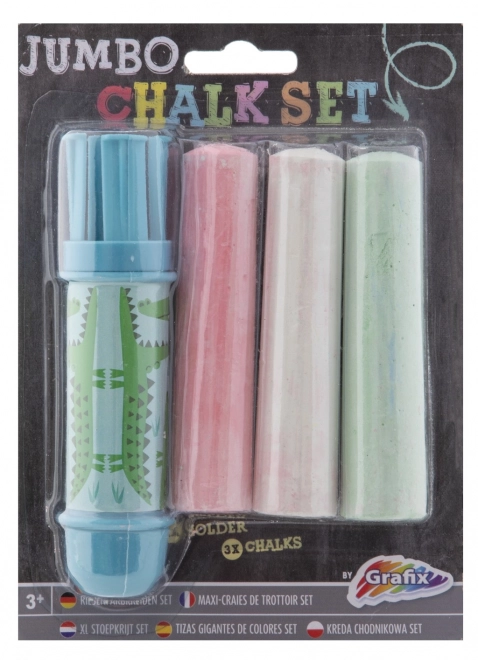 Craies de trottoir Jumbo + support 3 pcs