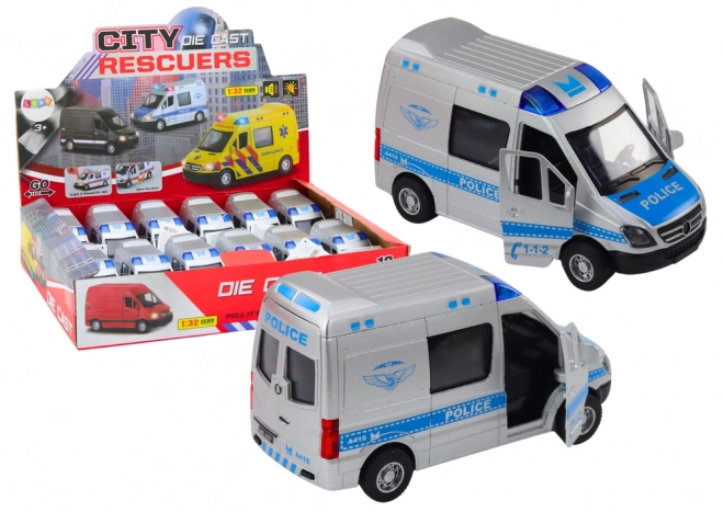 Voiture de police 1:32 avec portes ouvrantes, lumières et sons