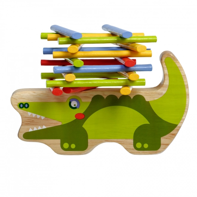 Jeu d'Équilibre en Bois Crocodile