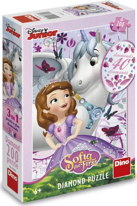Puzzle Sofie et licorne avec pierres à décorer - 200 pièces