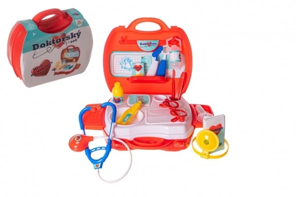 Ensemble médecin / docteur en plastique dans une mallette plastique 24x22x9cm en sachet