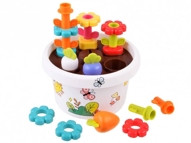 Ensemble éducatif avec pot de fleurs et trieur pyramidal pour enfants à partir de 12 mois - Hola