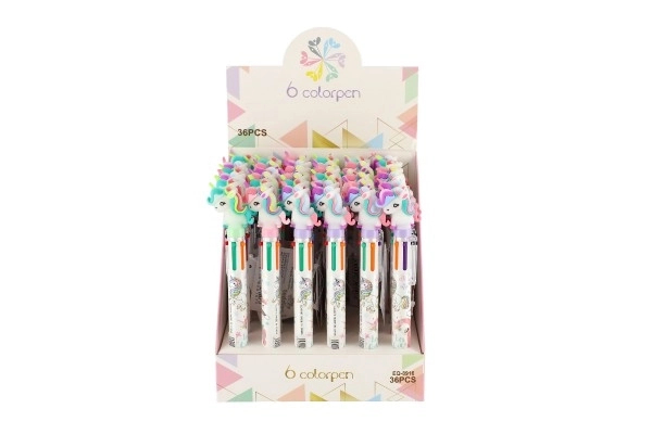 Stylo à motif licorne avec 6 couleurs