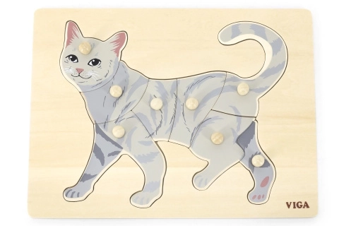 Casse-tête en bois Montessori - chat