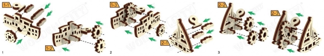 Puzzle 3D en bois mini ensemble de bateaux