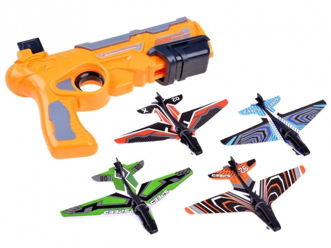 Grande pistolet avec lanceur d'avions – Orange