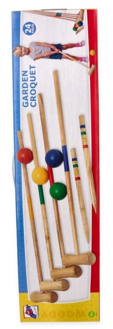 Jeu de croquet en bois 24 pièces - pour enfants et adultes
