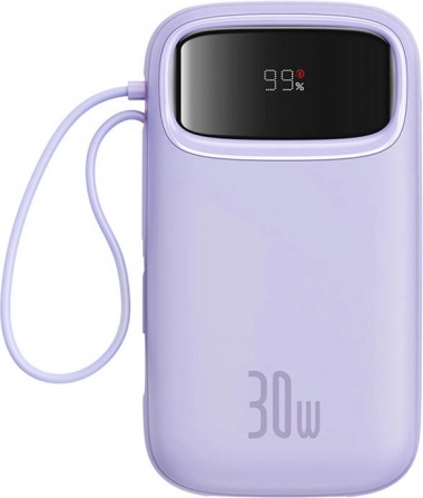 Batterie externe BASEUS QPow 2 20000 mAh 30 W avec 2× USB‑C (violet)