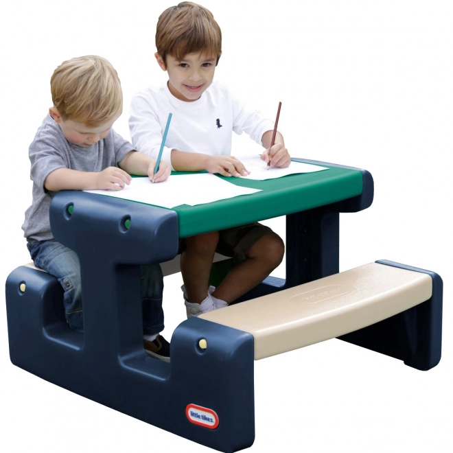Table de pique-nique bleu-vert Little Tikes pour enfants pour le jardin