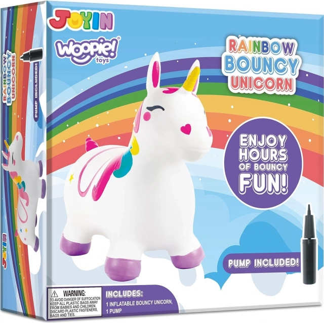 Licorne sautante blanche avec pompe Woopie