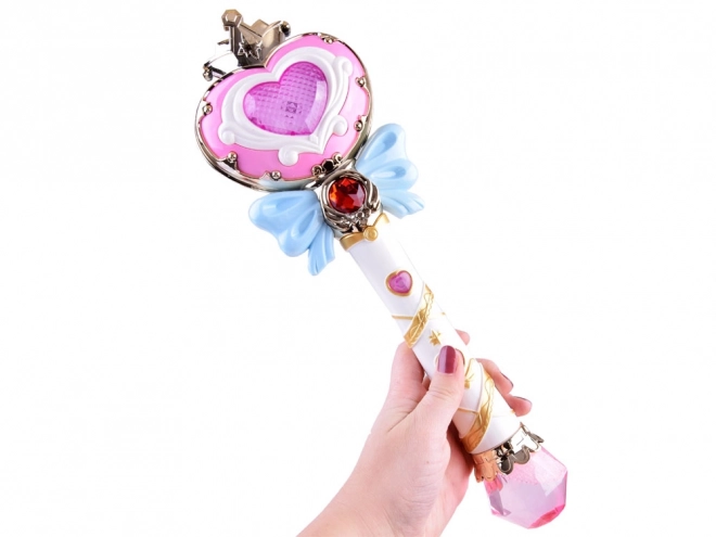 Baguette magique rose avec bulles