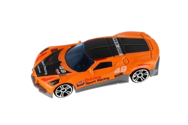 Voiture de sport 6 pièces métal/plastique 8cm à roue libre en boîte 10,5x27,5x4cm