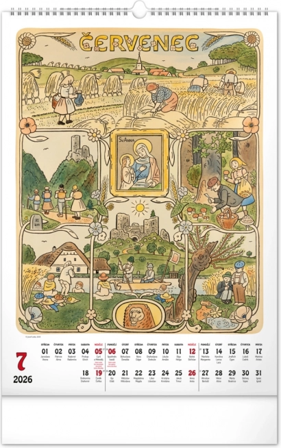 Calendrier mural Josef Lada 2026
