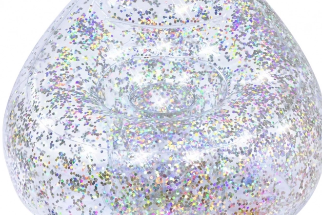 Fauteuil gonflable arc-en-ciel avec paillettes