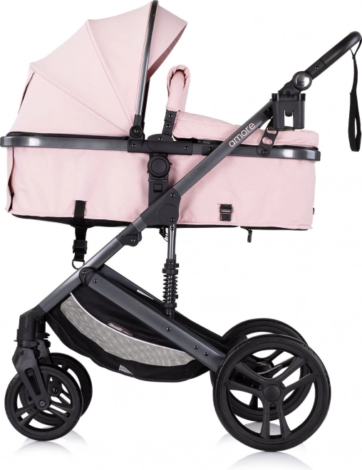 Poussette combinée Amore 2en1 rose guimauve