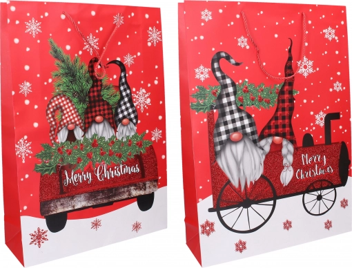 Grand sac cadeau de Noël XL 40 × 56 × 13 cm, 2 motifs