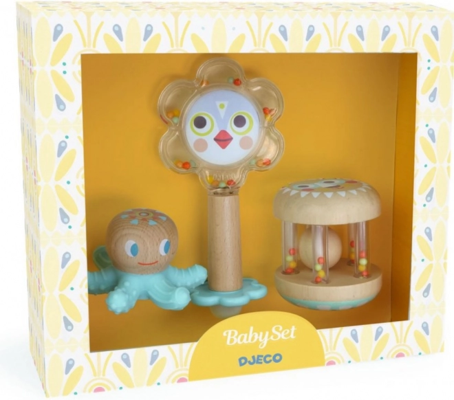 Anneau de dentition et hochet DJECO Baby White