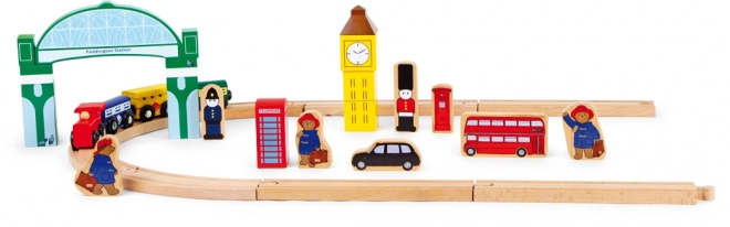 Petit Pied Circuit de Train Bois Paddington 43 pièces