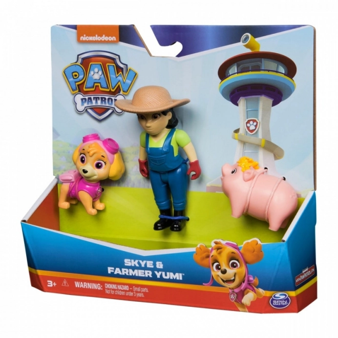 Kit de figurines La Pat' Patrouille Skye et fermière Yumi