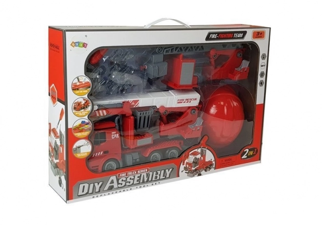 Kit DIY Camion de Pompiers 2 en 1 avec Cric Remplaçable
