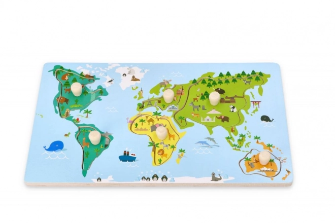 Puzzle avec poignées carte du monde