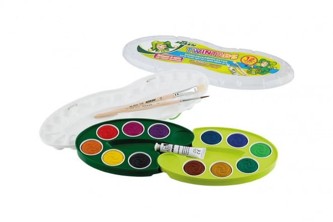 Peintures à l'eau avec palette et pinceaux pour enfants