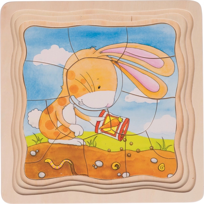 Puzzle en couches Lapin et carotte