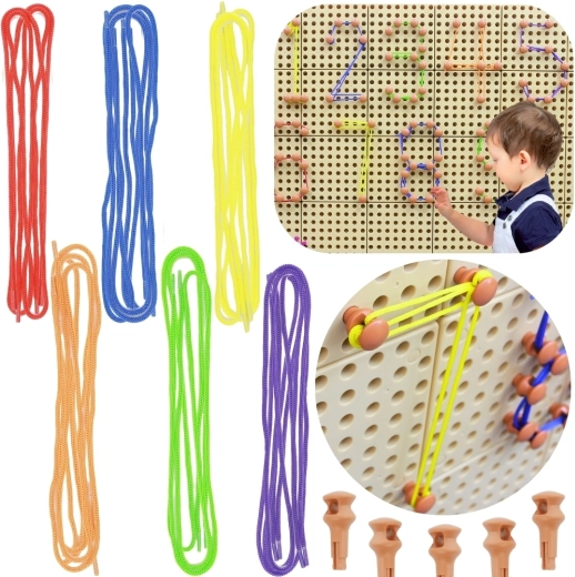 Masterkidz set de chevilles et lacets pour tableau STEM scientifique-créatif