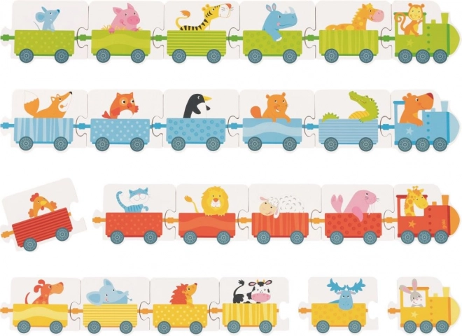 Goki Puzzle Jeu Petits Trains avec Dés