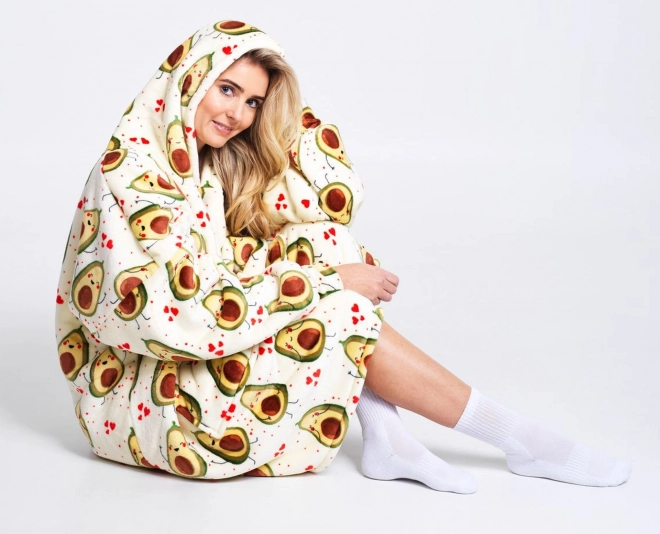 Cozy Noxxiez CH353 Avokádo - couette à capuche chauffante pour la télévision pour adolescents et adultes