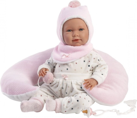 poupée Mimi qui pleure avec coussin en forme de petit pain 42 cm
